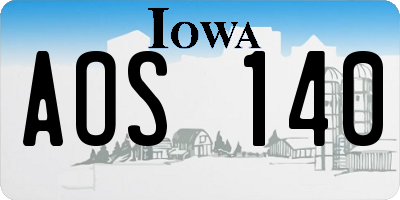 IA license plate AOS140
