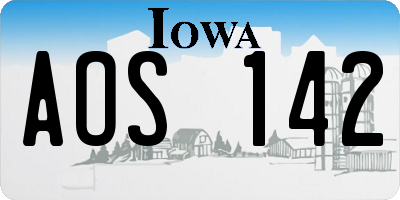IA license plate AOS142