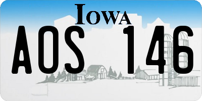 IA license plate AOS146