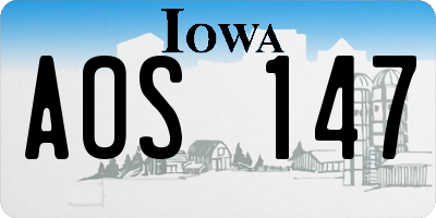 IA license plate AOS147