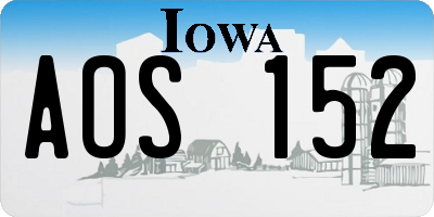 IA license plate AOS152