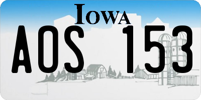IA license plate AOS153