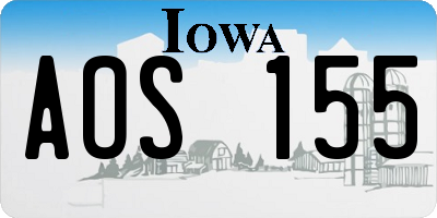 IA license plate AOS155