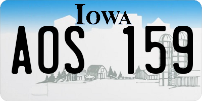 IA license plate AOS159