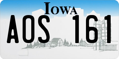 IA license plate AOS161