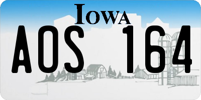 IA license plate AOS164