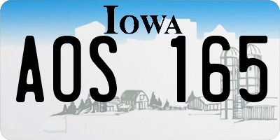 IA license plate AOS165