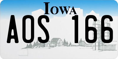 IA license plate AOS166