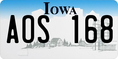 IA license plate AOS168