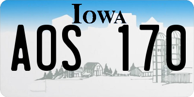 IA license plate AOS170
