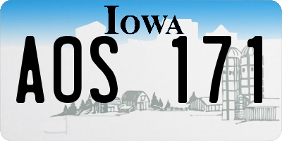 IA license plate AOS171