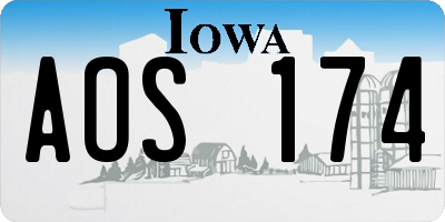 IA license plate AOS174