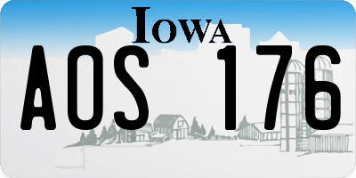 IA license plate AOS176