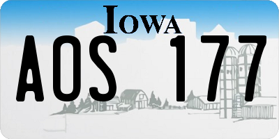IA license plate AOS177