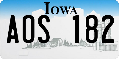 IA license plate AOS182