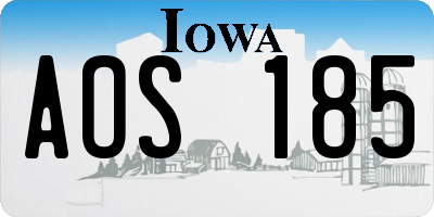 IA license plate AOS185