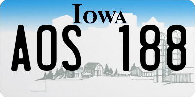 IA license plate AOS188