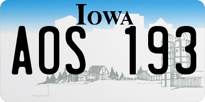 IA license plate AOS193