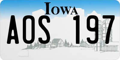 IA license plate AOS197