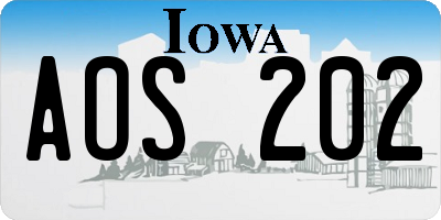 IA license plate AOS202
