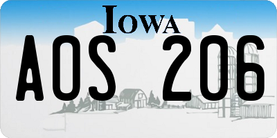 IA license plate AOS206