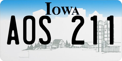 IA license plate AOS211