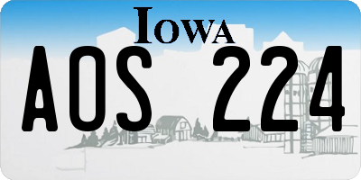 IA license plate AOS224