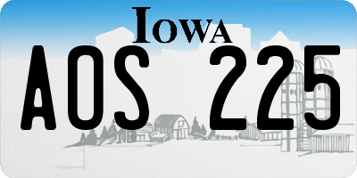 IA license plate AOS225