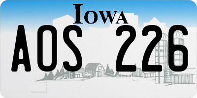 IA license plate AOS226