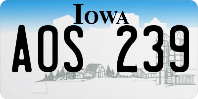 IA license plate AOS239