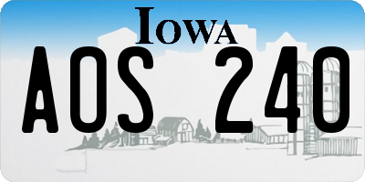 IA license plate AOS240
