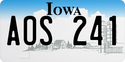 IA license plate AOS241