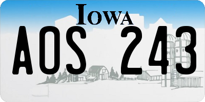 IA license plate AOS243