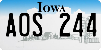 IA license plate AOS244
