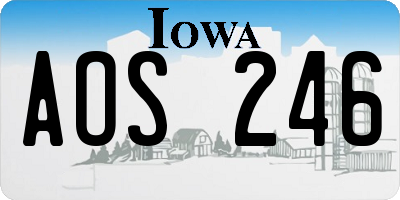 IA license plate AOS246