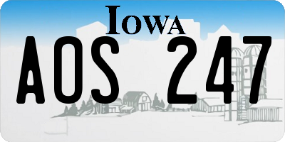 IA license plate AOS247