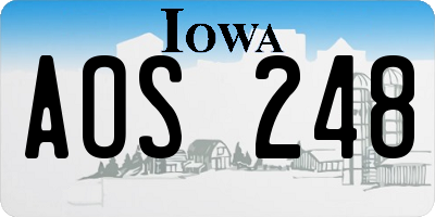 IA license plate AOS248