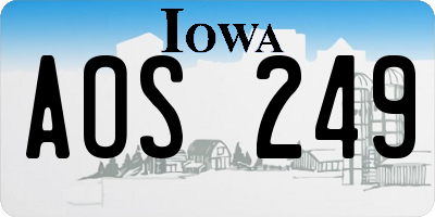 IA license plate AOS249