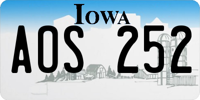IA license plate AOS252