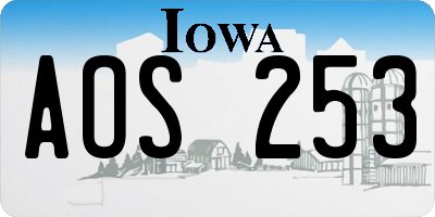 IA license plate AOS253