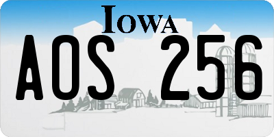IA license plate AOS256