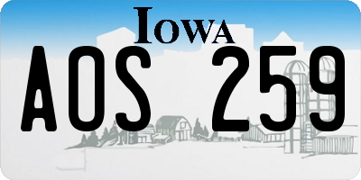 IA license plate AOS259