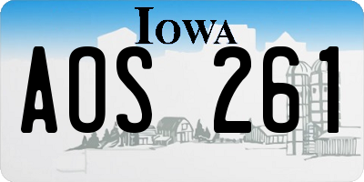 IA license plate AOS261
