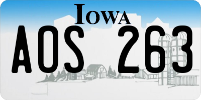 IA license plate AOS263