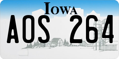 IA license plate AOS264
