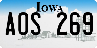 IA license plate AOS269