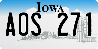IA license plate AOS271