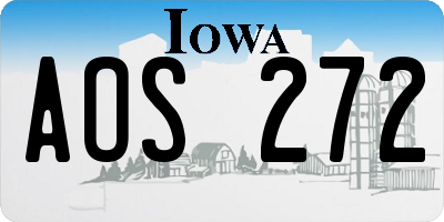 IA license plate AOS272