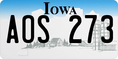 IA license plate AOS273