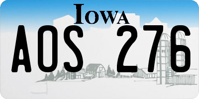 IA license plate AOS276